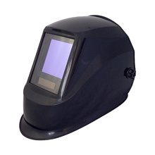 variable-shade welding helmet with battery replacement for stick welding